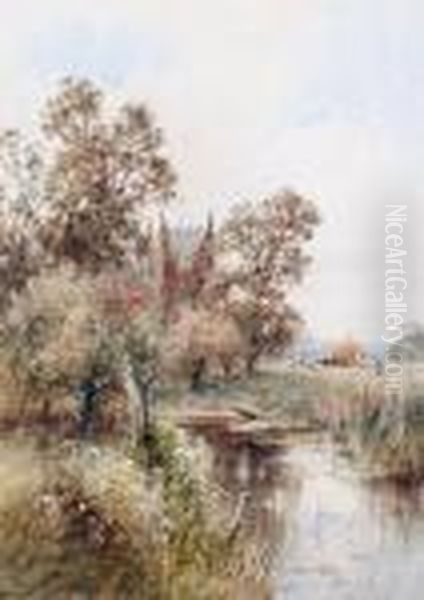 Wargrave Church, Thames Oil Painting by Henry John Kinniard