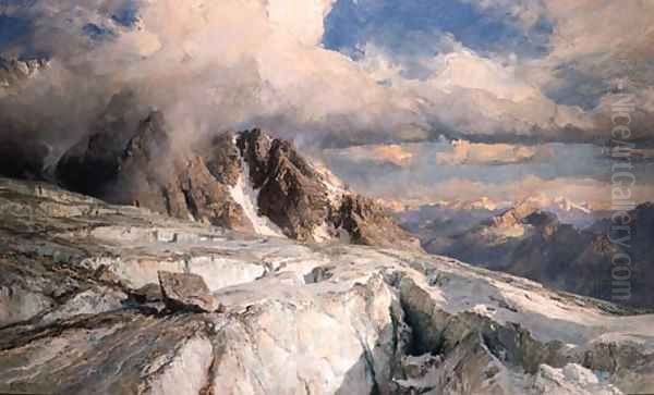 Saleinaz Glacier Oil Painting by Edward Theodore Compton