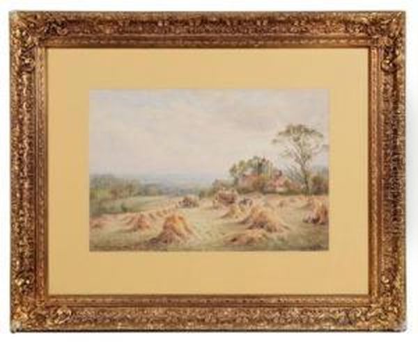 Harvesting Hay In Sussex Oil Painting by Henry John Kinniard