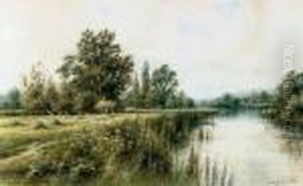 On The Thames Near Pangbourne Oil Painting by Henry John Kinniard