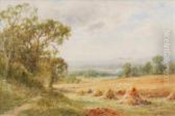 A Sussex Cornfield A Sussex Lane Oil Painting by Henry John Kinniard