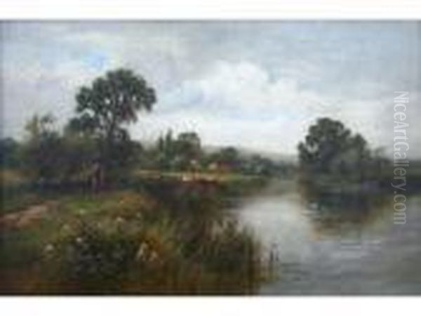 On The Thames Near Pangbourne Oil Painting by Henry John Kinniard