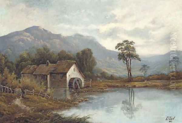 The watermill Oil Painting by Octavius Thomas Clark