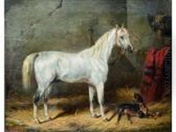 Pur Sang A L Ecurie Oil Painting by Carl Fredrik Kioerboe