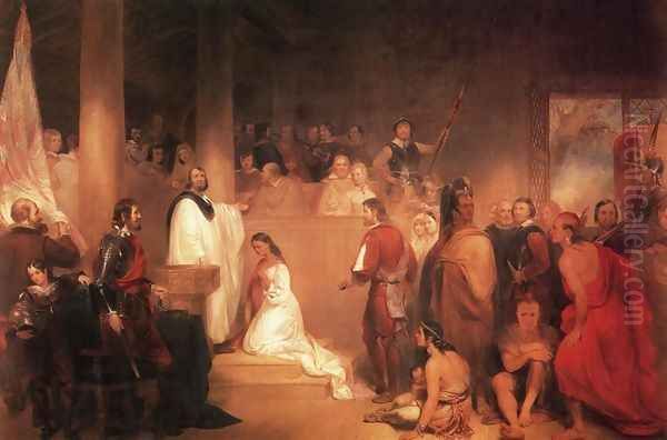 The Baptism of Pocahontas Oil Painting by John Chapman