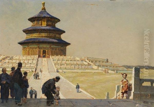 Der Himmelstempel In Peking Oil Painting by Erich Kips