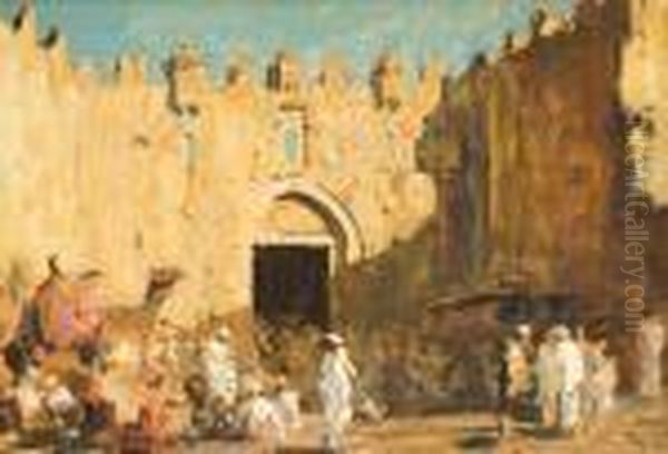 Damascus Gate Oil Painting by Erich Kips