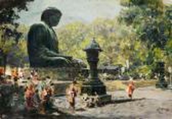 Der Daibutsu In Kamakura Oil Painting by Erich Kips