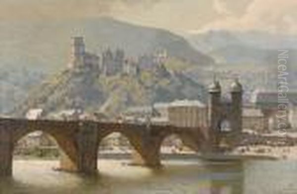 Ansicht Von Heidelberg. Oil Painting by Erich Kips