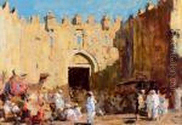 Gerusalemme - Porta Di Damasco Oil Painting by Erich Kips