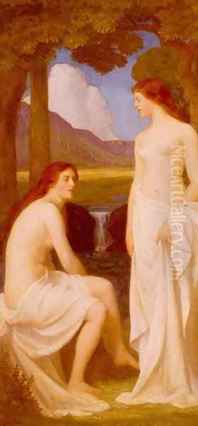 Bathing Nymphs Oil Painting by John Cooke