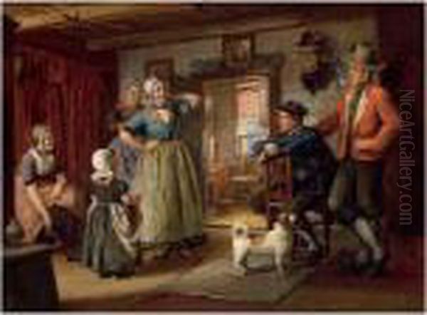 Dressing Up In Regional Costume Oil Painting by Otto Karl Kirberg