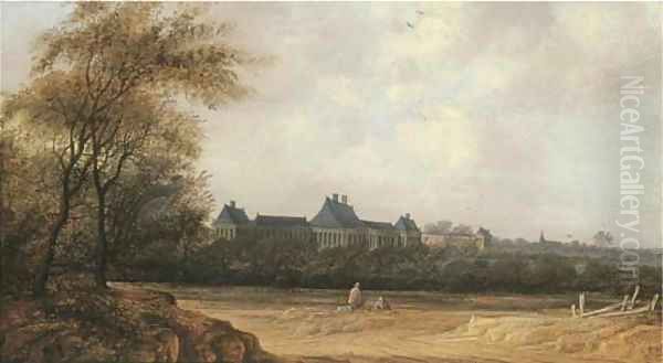 A view of Rijswijk castle Oil Painting by Anthony Jansz van der Croos