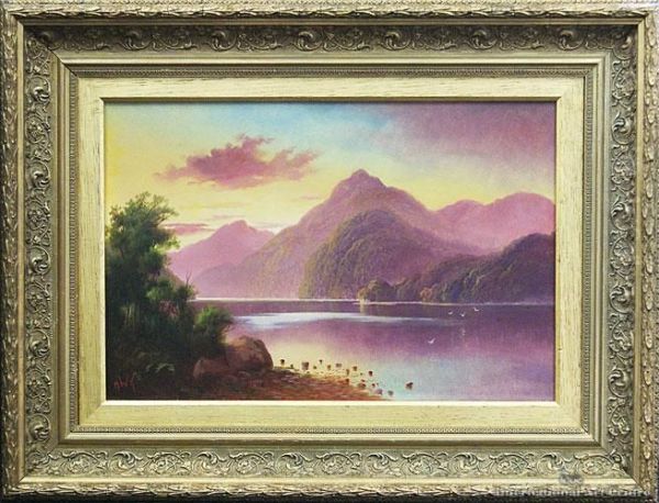 Sunset, George Sound Oil Painting by Henry William Kirkwood