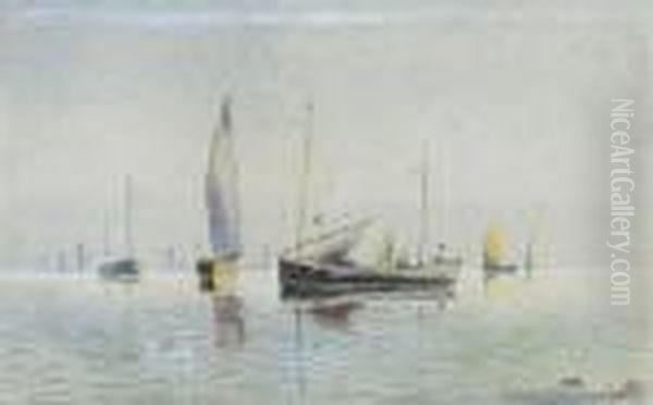 Becalmed Oil Painting by Henry William Kirkwood