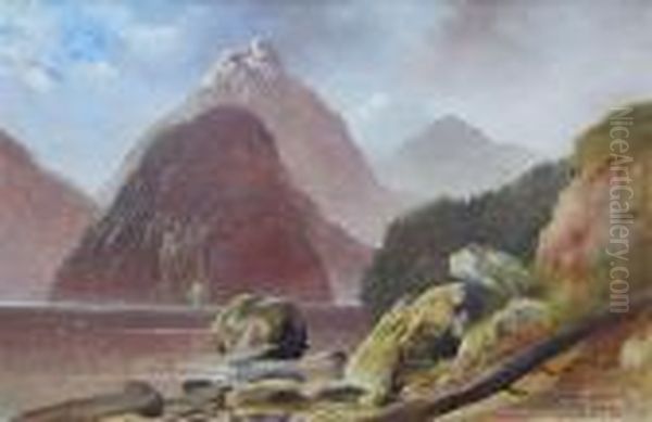 Milford Sound Oil Painting by Henry William Kirkwood