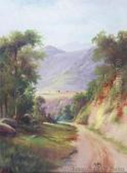 Belmont Hill Road, Lower Hutt Oil Painting by Henry William Kirkwood