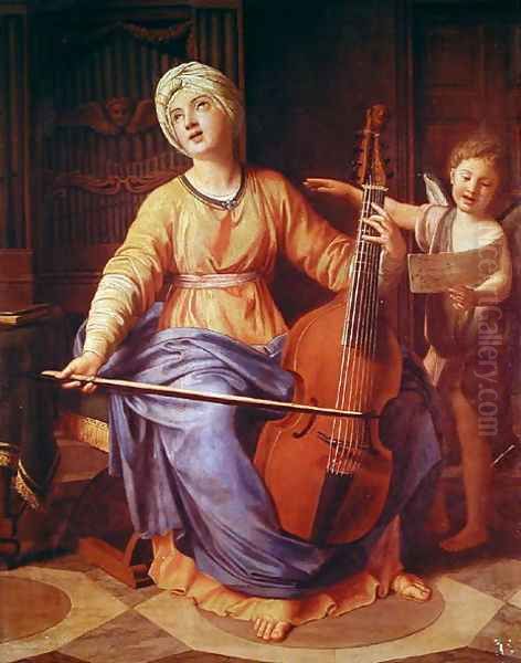 St. Cecilia Oil Painting by Nicolas Colombel