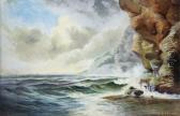 Mercury Bay Oil Painting by Henry William Kirkwood