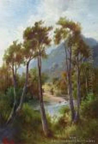 Wanganui River Oil Painting by Henry William Kirkwood