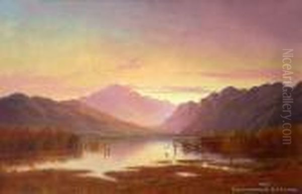 Lake Brunner, Westland Oil Painting by Henry William Kirkwood