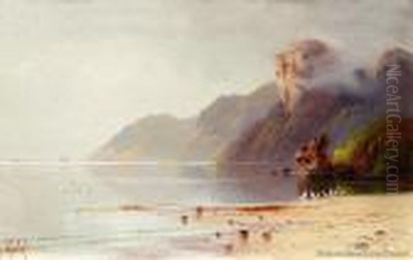 Dukes Nose, Ranfurly Bay, Whangaroaharbour Oil Painting by Henry William Kirkwood