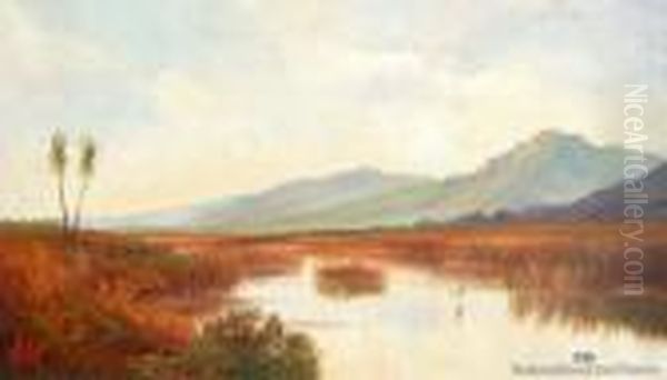 Tidal Estuary Near Nelson Oil Painting by Henry William Kirkwood