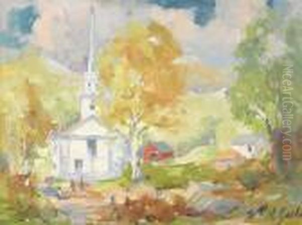 Untitled Chapel In The Woods Oil Painting by Henry William Kirkwood