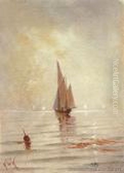 Sailing Ship Oil Painting by Henry William Kirkwood