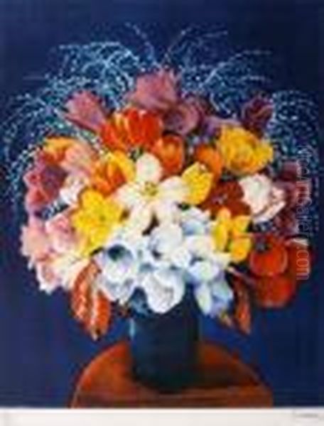 Bouquet Bleu Oil Painting by Jean Kisling