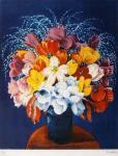 Bouquet Bleu Oil Painting by Jean Kisling