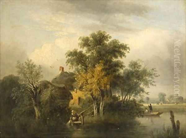 Scene at Trowse Oil Painting by Samuel David Colkett