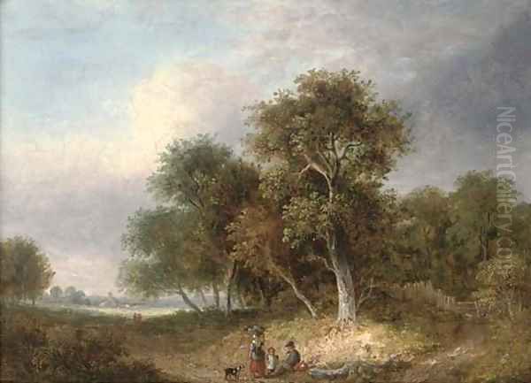 A rest by the wayside Oil Painting by Samuel David Colkett