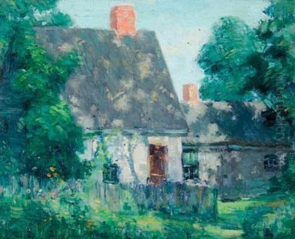 A View Of A Country Home Oil Painting by Frederick Kitson Cowley