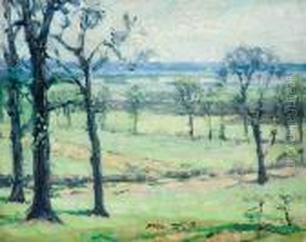 Early Spring Landscape Oil Painting by Frederick Kitson Cowley