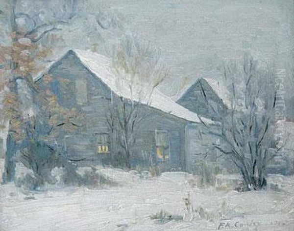 Country Home In Winter Oil Painting by Frederick Kitson Cowley