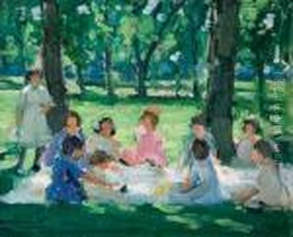 The Picnic. Oil Painting by Frederick Kitson Cowley