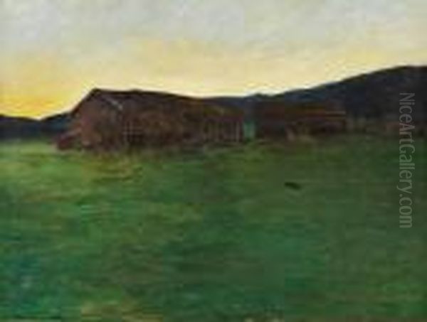 Kveld Pa Soletunet I Eggedal 1897 1897 Oil Painting by Theodor Severin Kittelsen