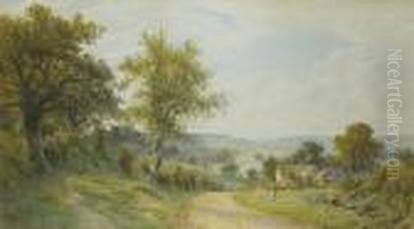 The Valley Of The River Test, Hampshire Oil Painting by Roberto Angelo Kittermaster Marshall