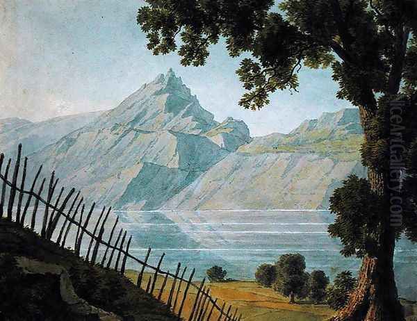 View of Lake Bourget Oil Painting by Louise Cochelet