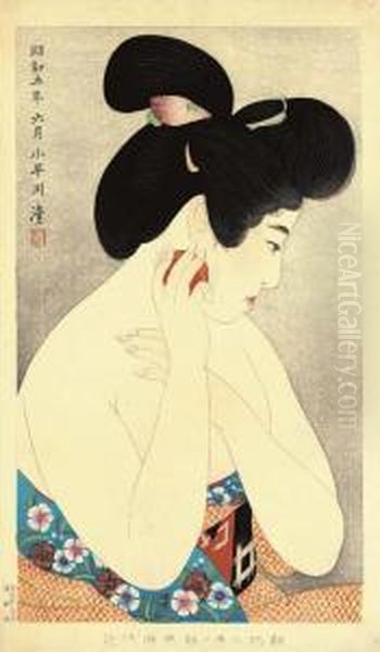 Kesho (make-up) Oil Painting by Kobayakawa Kiyoshi