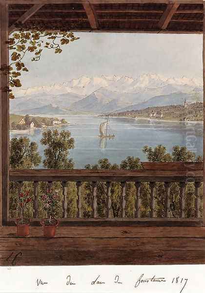 View of Lake Constance Oil Painting by Louise Cochelet