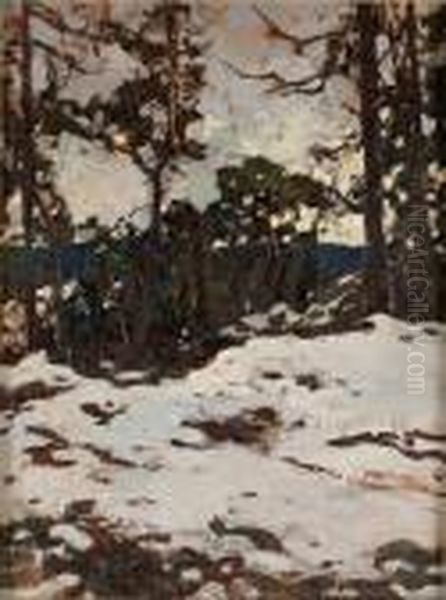 Varvinter I Ronninge Oil Painting by Esther Kjerner