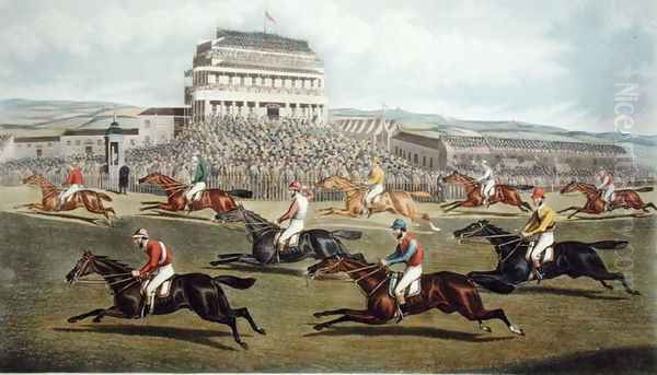 The Liverpool Grand National Steeplechase - Coming In, published 1872 Oil Painting by Charles Hunt and Son