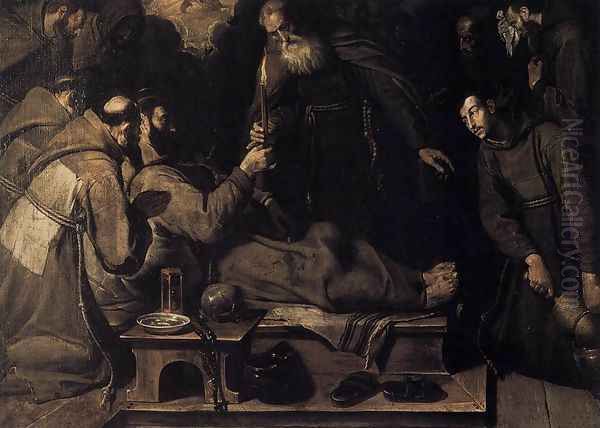 Death of St Francis 1593 Oil Painting by Bartolome Carducci (or Carducho)