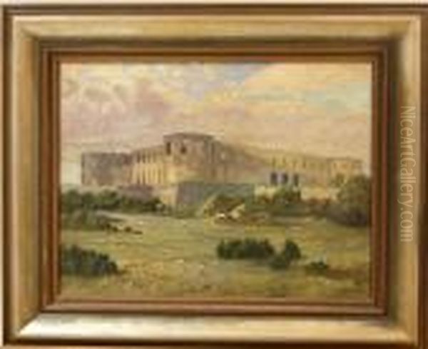 Borgholms Slottsruin. Oil Painting by Axel Kleimer