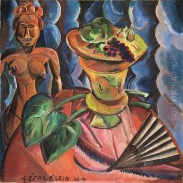 Stilleben Mit Afrikanischer Figur Oil Painting by Cesar Klein