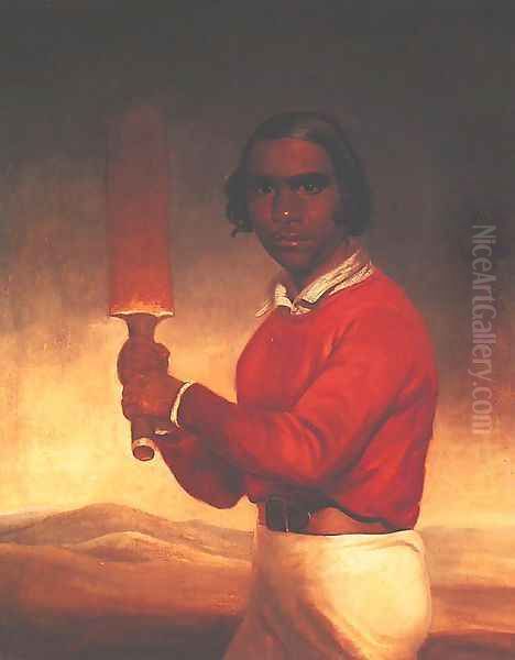 Portrait of Nannultera, a Young Poonindie Cricketer Oil Painting by John Michael Crossland