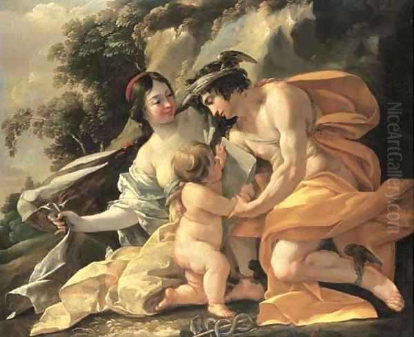 Venus, Mercury and Cupid ('The School of Love') Oil Painting by Nicolas Chaperon