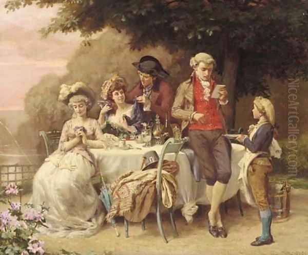 Nouvelle inattendue Oil Painting by Charles Alexandre Coessin de la Fosse